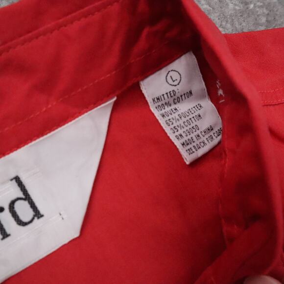 VTG 80s 90s Award Deadstock Large Red White Striped Short Sleeve Collared Shirt - Picture 5 of 11